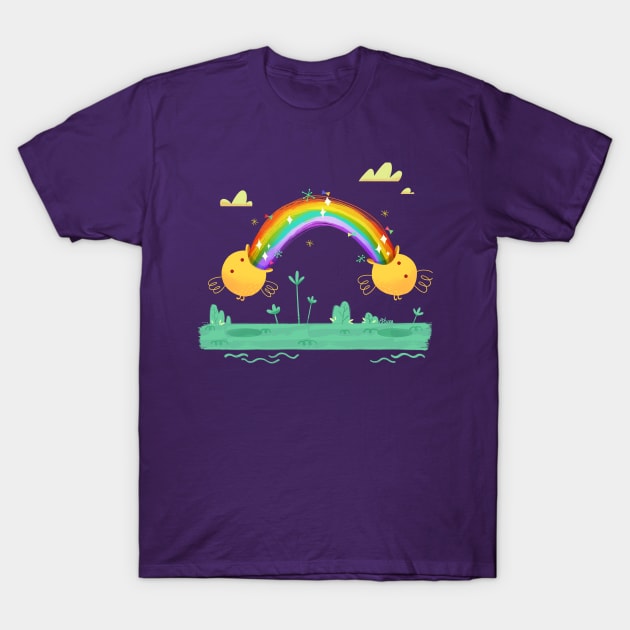 Cute rainbow puke chicks T-Shirt by azbeen